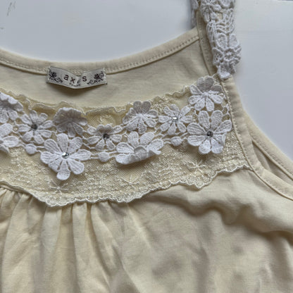Cream Floral Lace Japanese Cami (M)