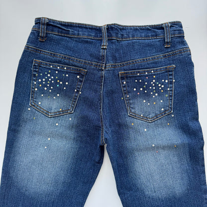 Y2k rhinestones jeans (M)