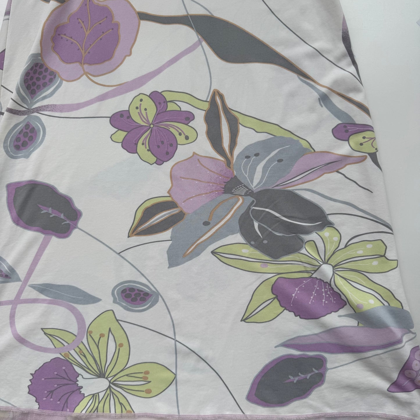 White Floral Vintage Dress (L)