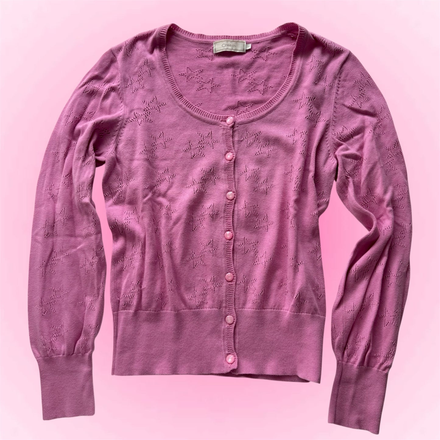 Pink star cardigan (M)