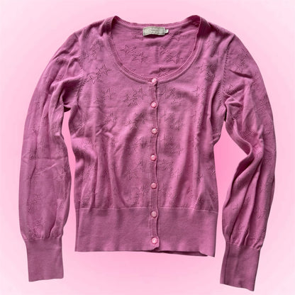 Pink star cardigan (M)