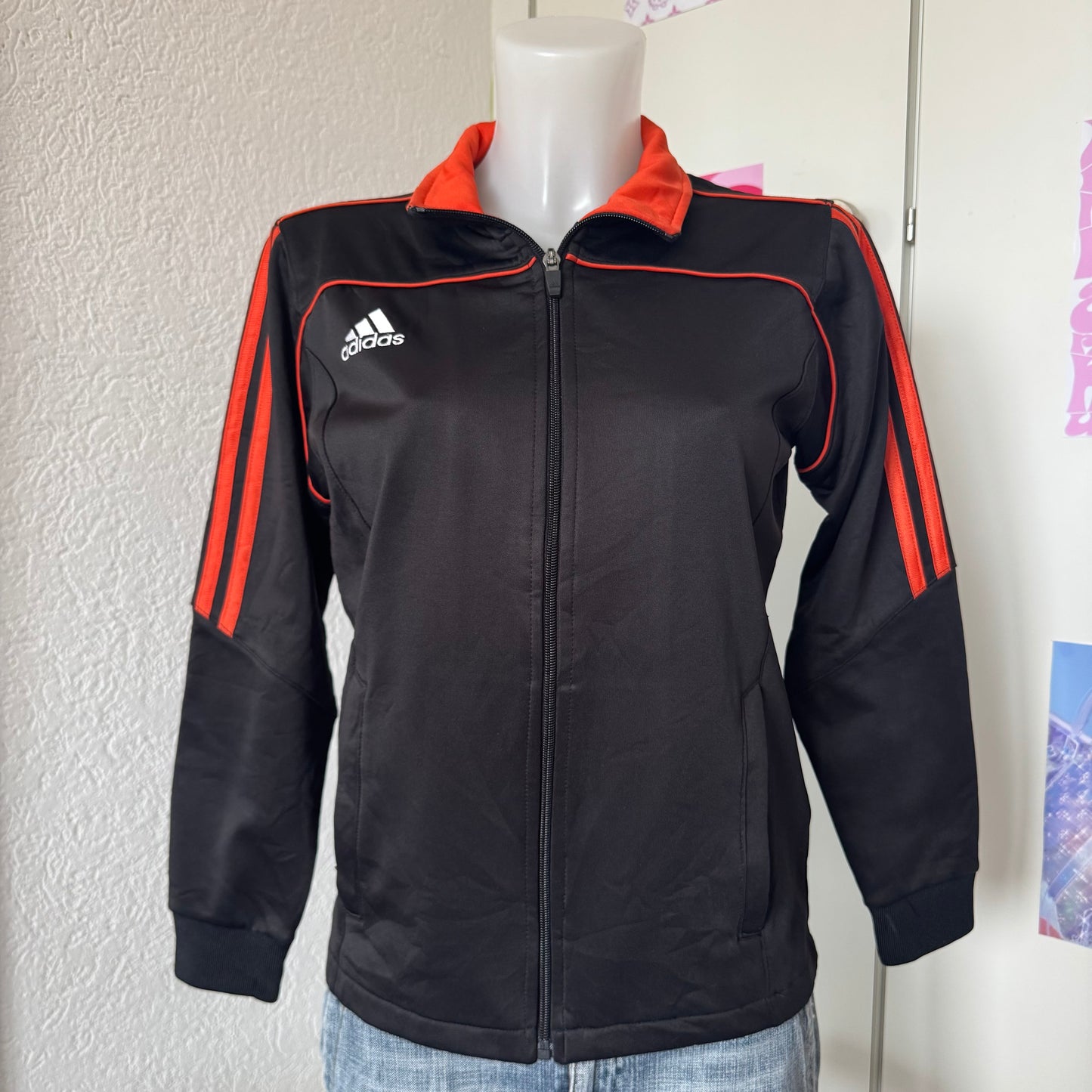 Black/orange Adidas jacket (S)