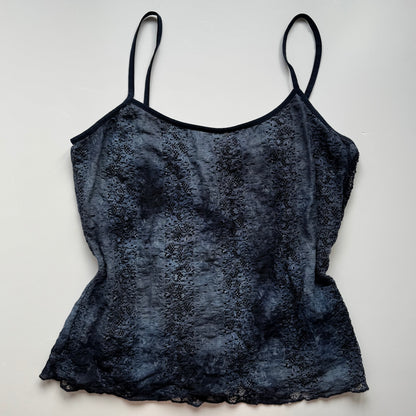 Blue vintage tie dye tank top (M)