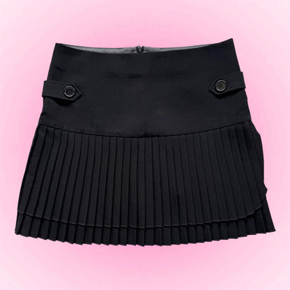 Black Pleated Mini Skirt (S)
