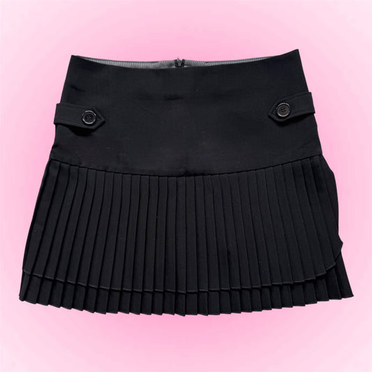 Black Pleated Mini Skirt (S)