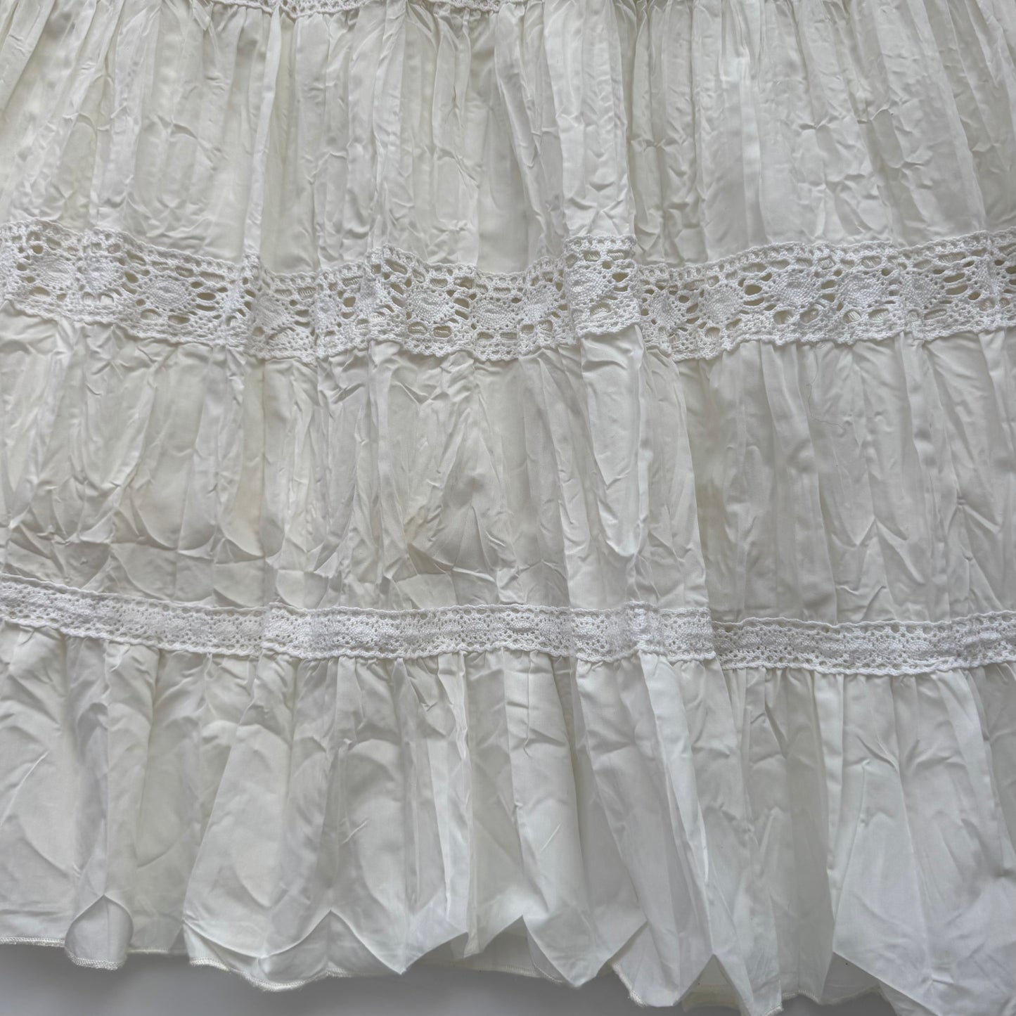 White Tiered Ruffle Maxi Skirt (M)
