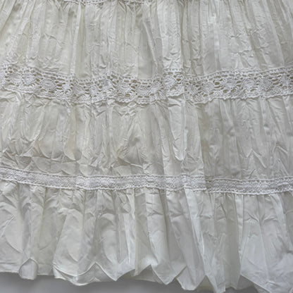 White Tiered Ruffle Maxi Skirt (M)