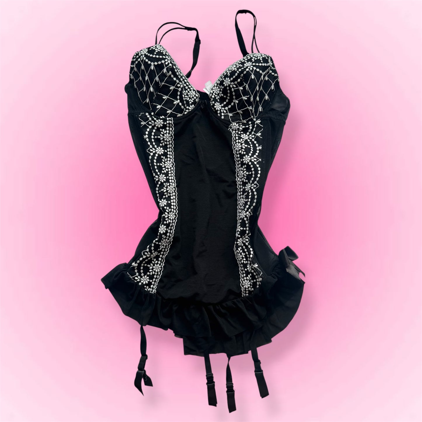 Black Lace Y2K Babydoll Corset (M)
