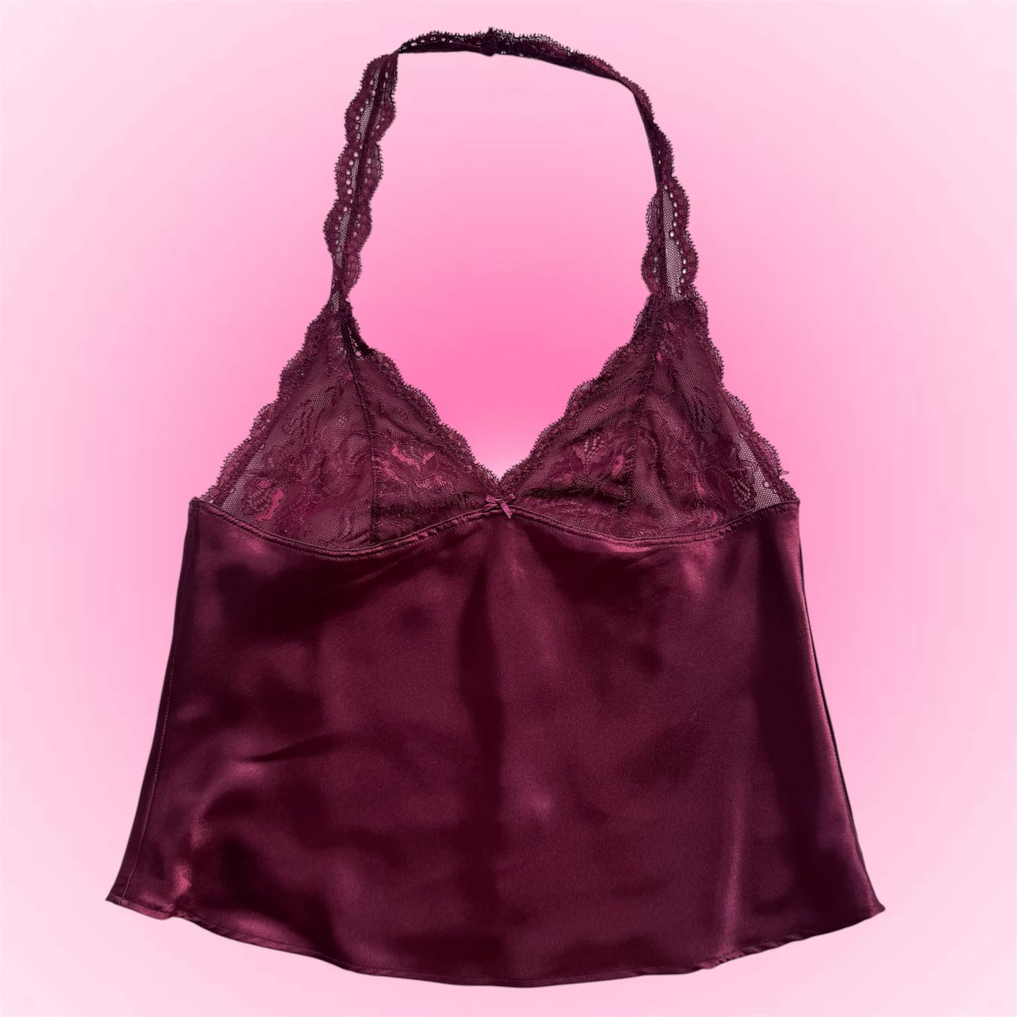 Burgundy Satin Halterneck (XS/S)