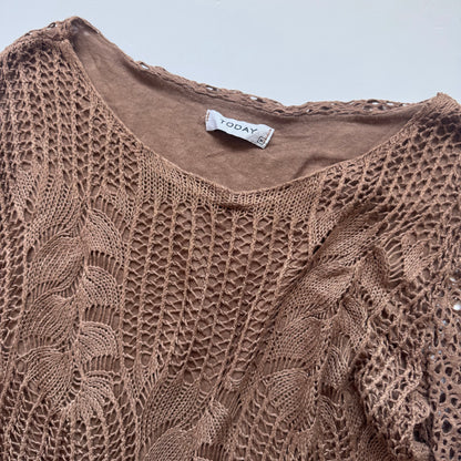 Vintage Crochet Knit Sweater (M)