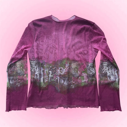 Pink mesh longsleeve (M)