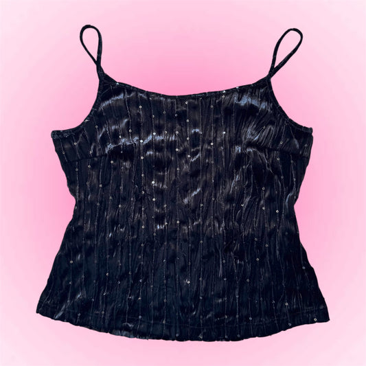 Black velvet sequin top (L)