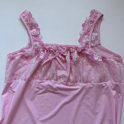 Pink Floral Babydoll Top (M)