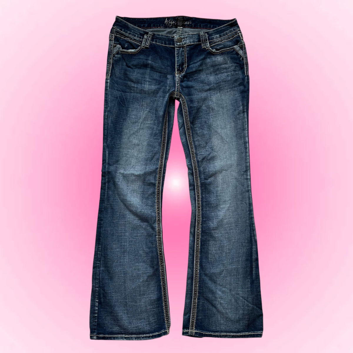 Blue Vintage Low-Rise Flared Jeans (S/M)