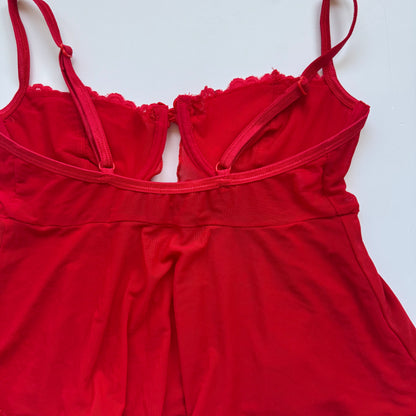 Red Lace Babydoll Top (S)