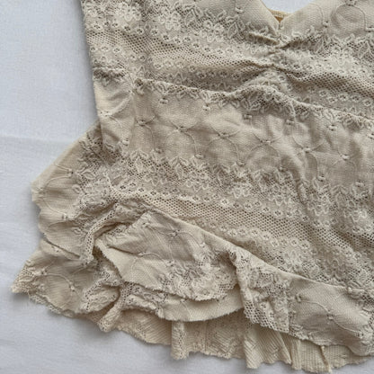 Vintage lace ruffle cami (S)