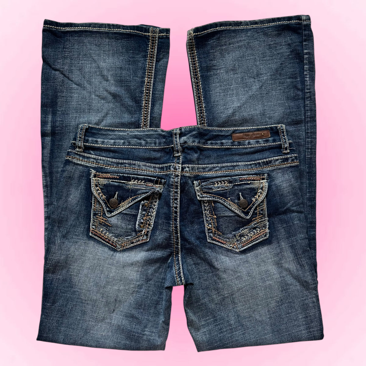 Blue Vintage Low-Rise Flared Jeans (S/M)