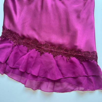 Pink Satin Ruffle Cami (S)
