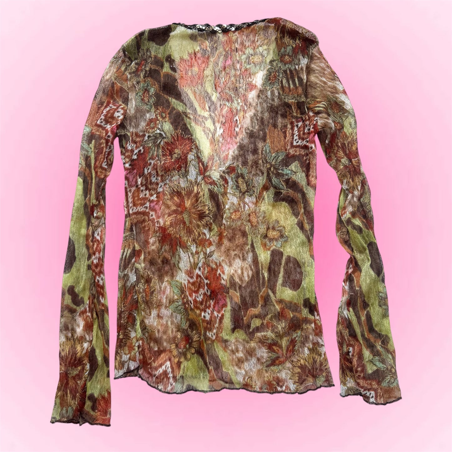 Vintage Mesh Floral Top (S)