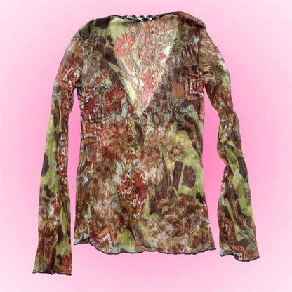 Vintage Mesh Floral Top (S)