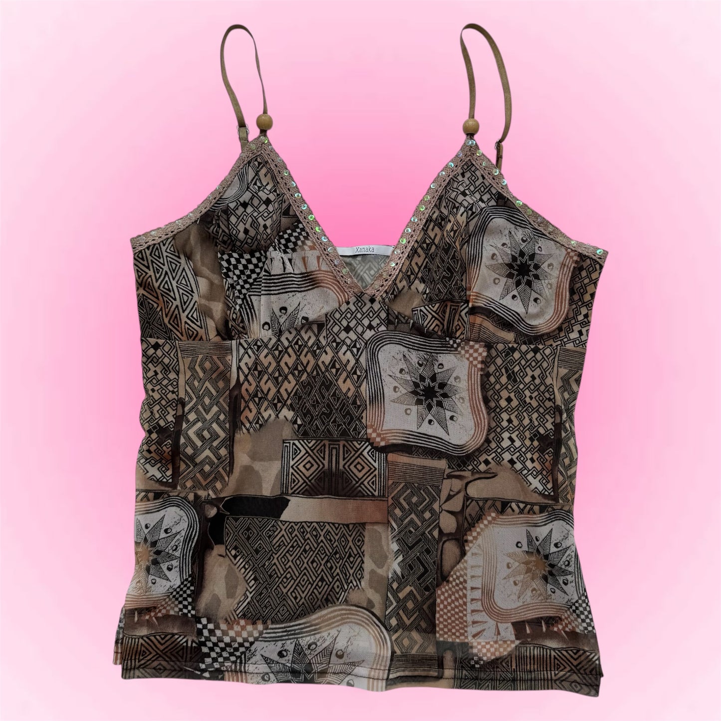 Brown Y2k cami top (L)