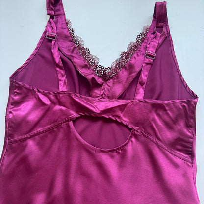Pink Satin Ruffle Cami (S)