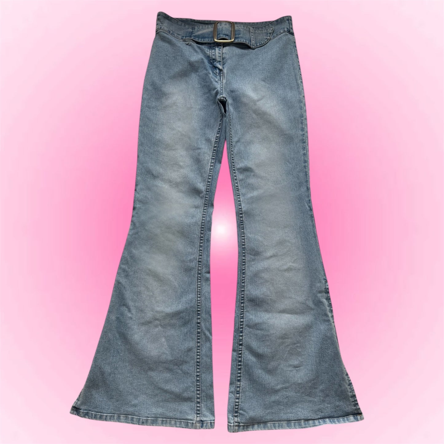 Flared Y2k belt jeans (S)