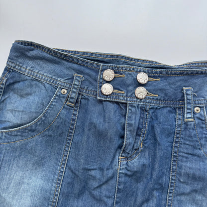 Blue denim mini skirt (S)