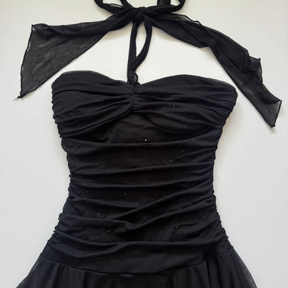 Black Y2k Glittery Dress (XS)
