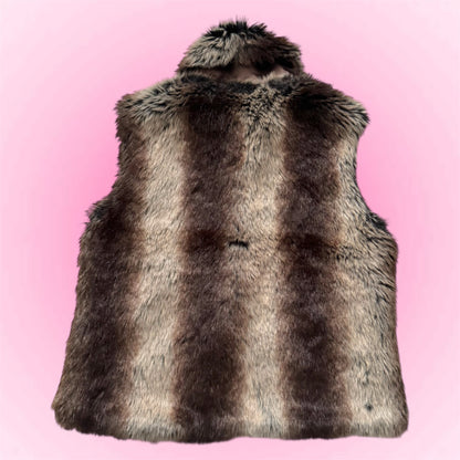 Brown Faux fur vest (S)