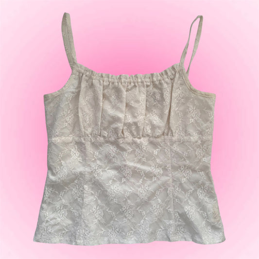 White lace milkmaid top (XS)