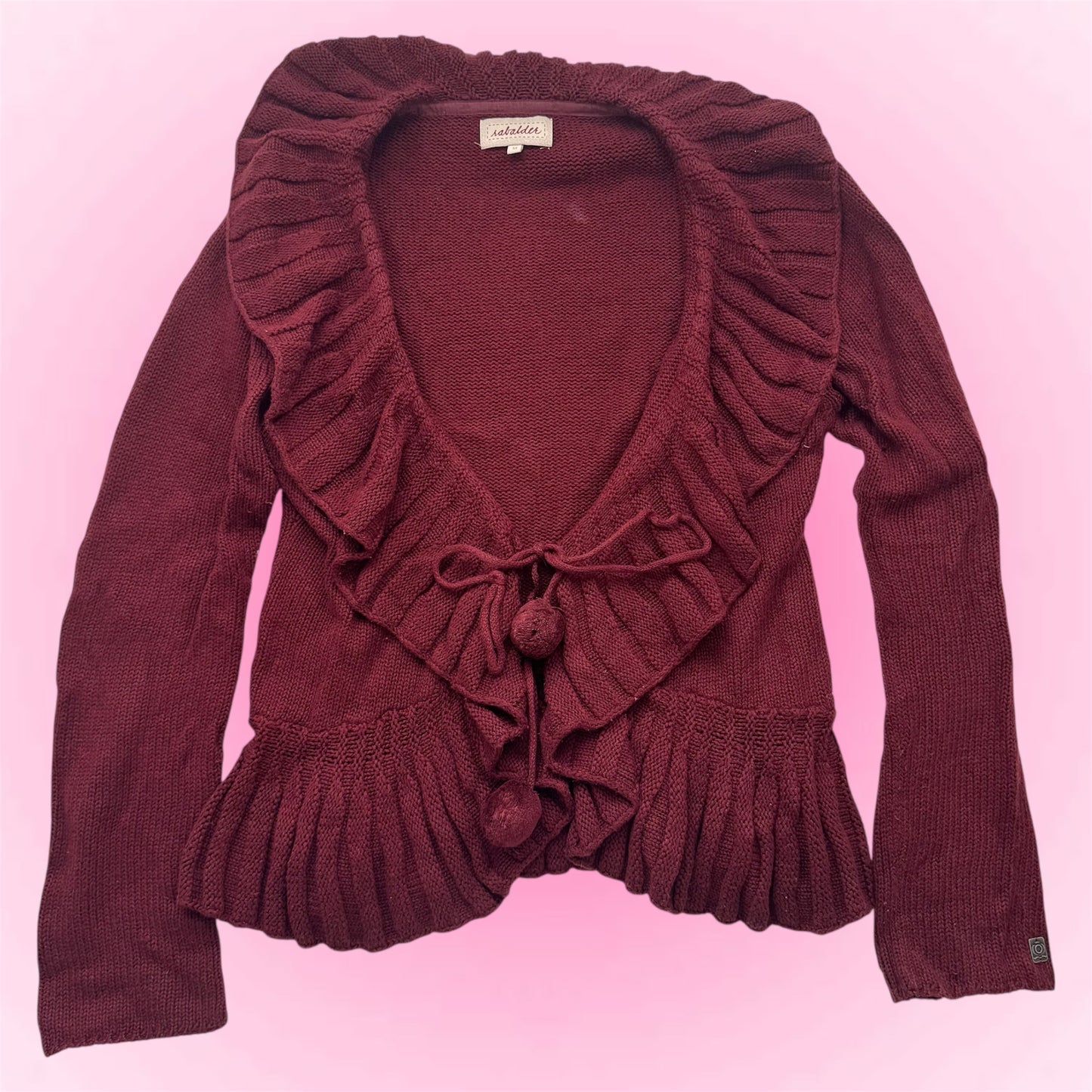 Burgundy Knit Cardigan (M)