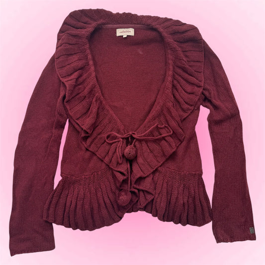 Burgundy Knit Cardigan (M)