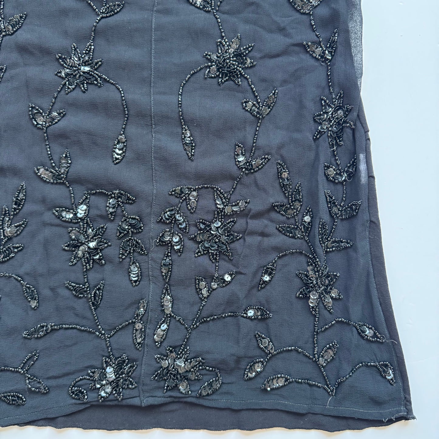 Black Sheer Sequin Vest (L)