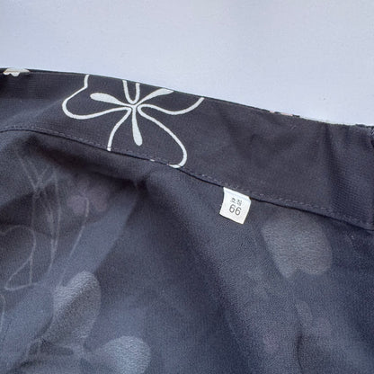 Black floral midi skirt (M)