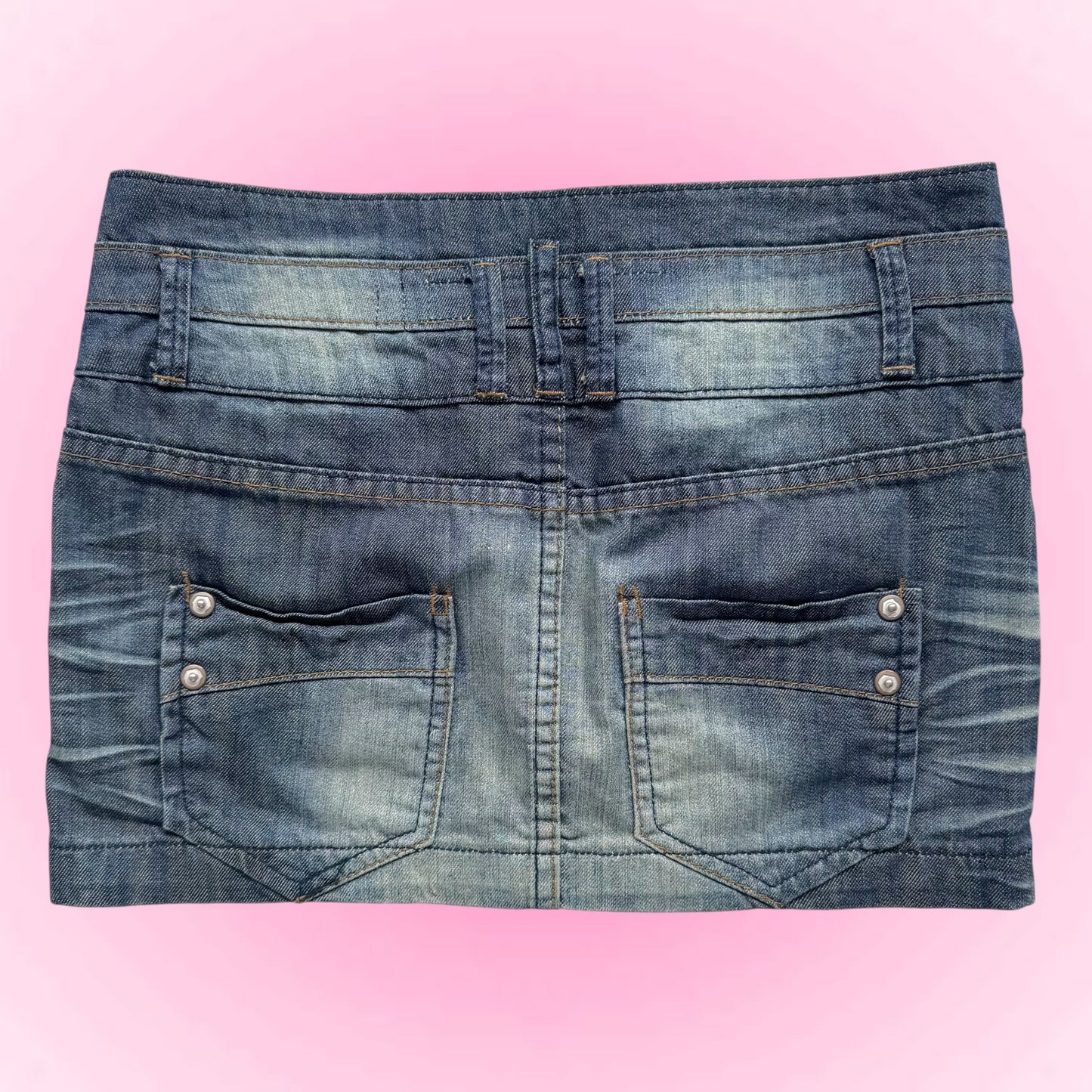Faded Denim Mini Skirt (XS)