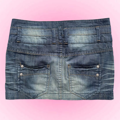 Faded Denim Mini Skirt (XS)