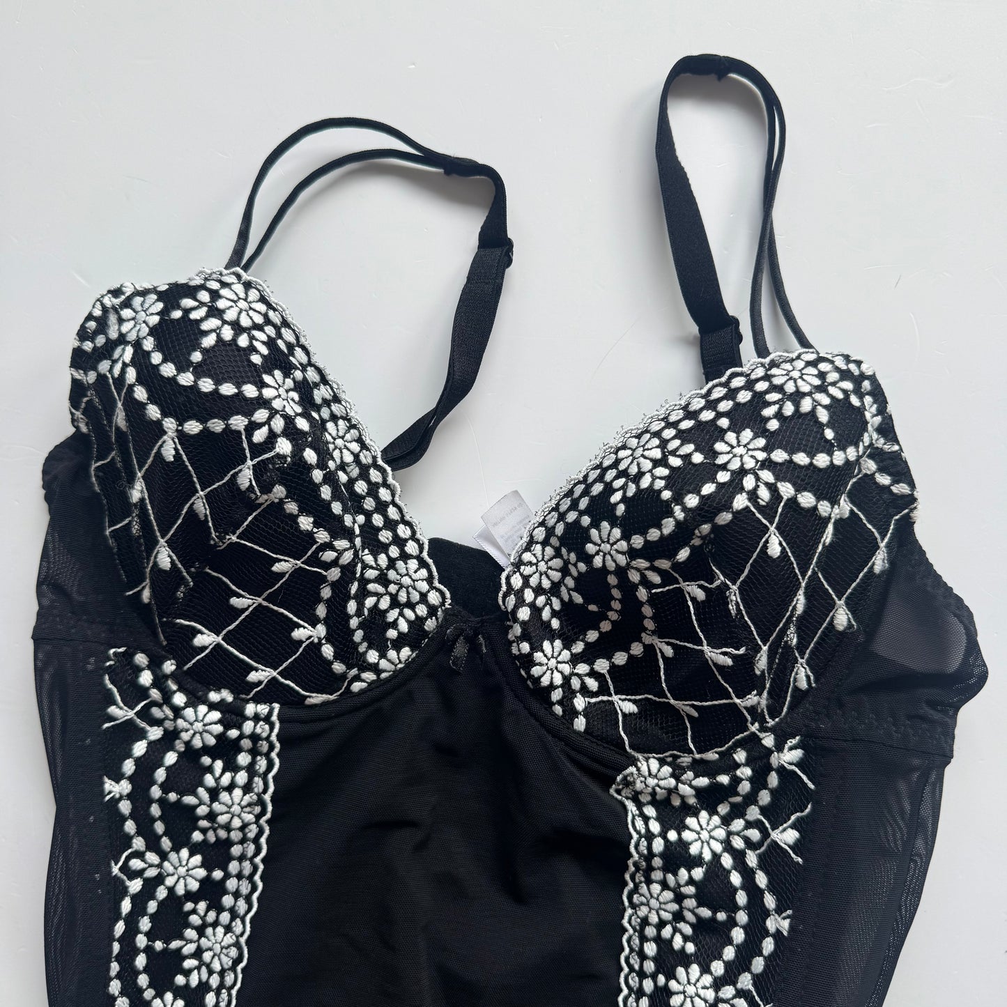 Black Lace Y2K Babydoll Corset (M)
