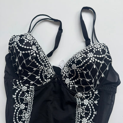 Black Lace Y2K Babydoll Corset (M)