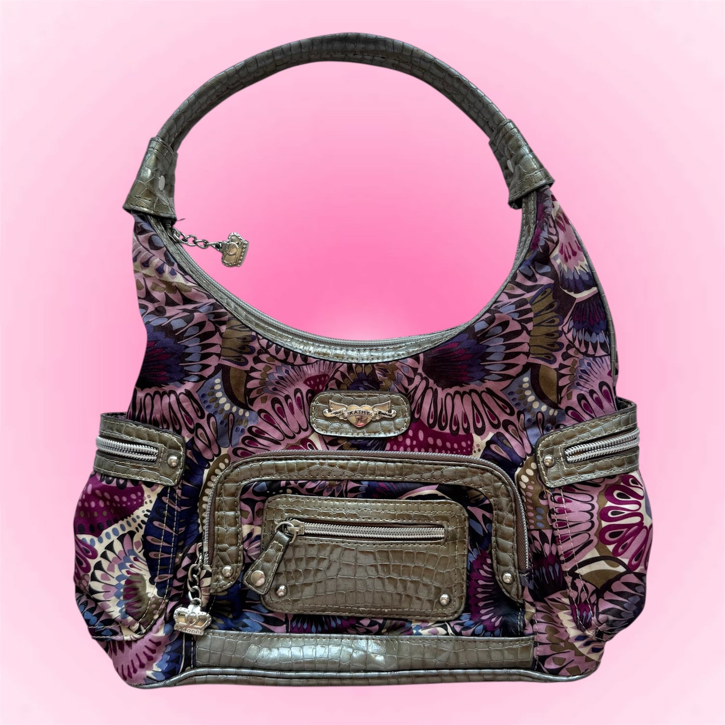 Kathy Van Zeeland Purple Shoulder Bag