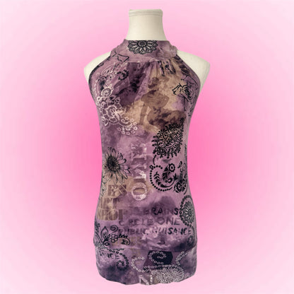 Purple Long Y2K Halter Top (S)