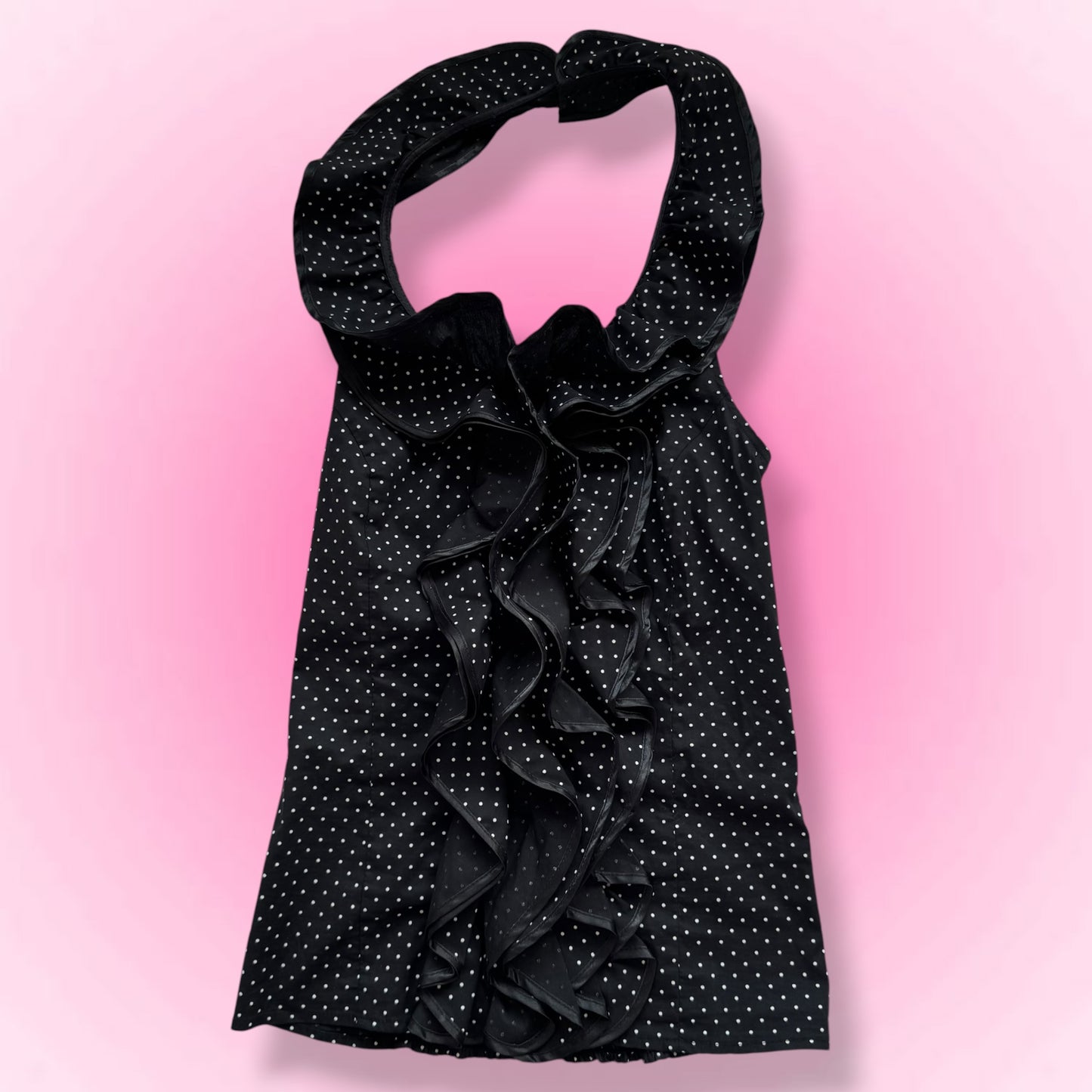 Black Ruffle Halter Top (S)