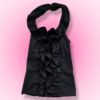 Black Ruffle Halter Top (S)