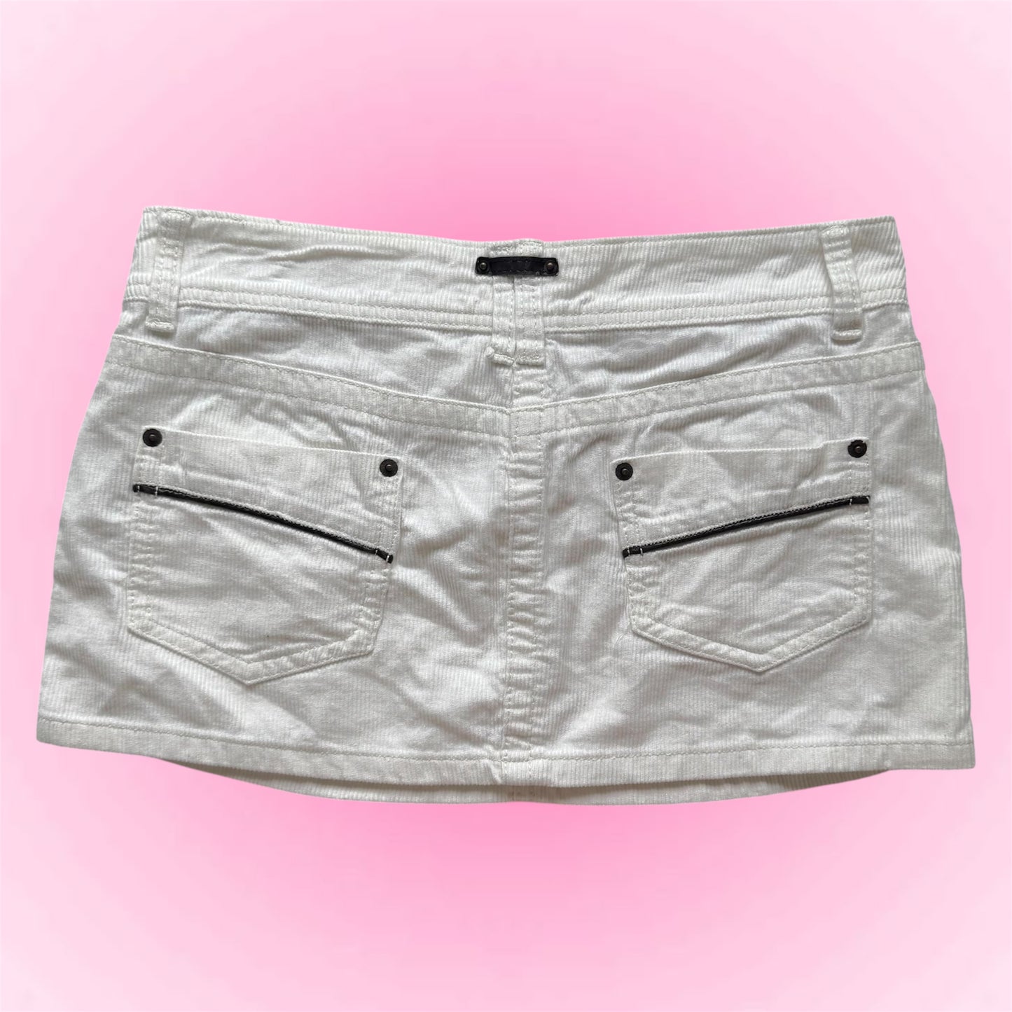 White Y2K Mini Skirt (S)
