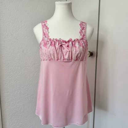 Pink Floral Babydoll Top (M)