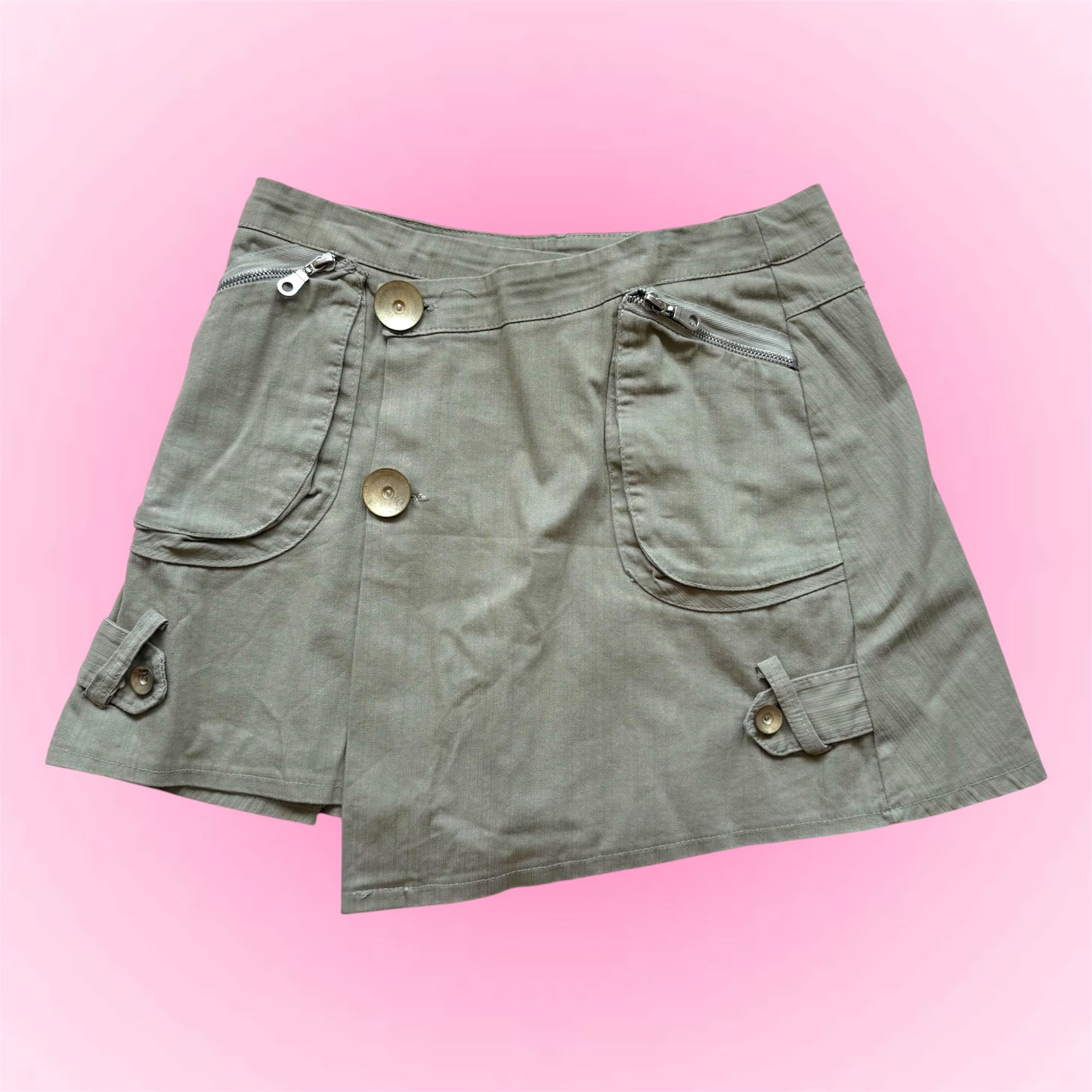 Green Utility Mini Skirt (M)