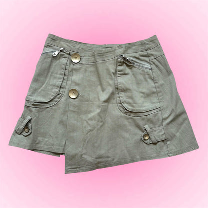 Green Utility Mini Skirt (M)