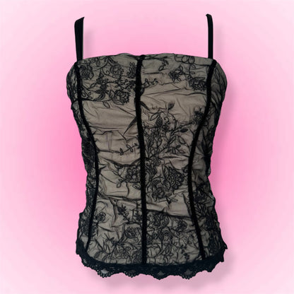 Black Lace Y2k Top (S/M)