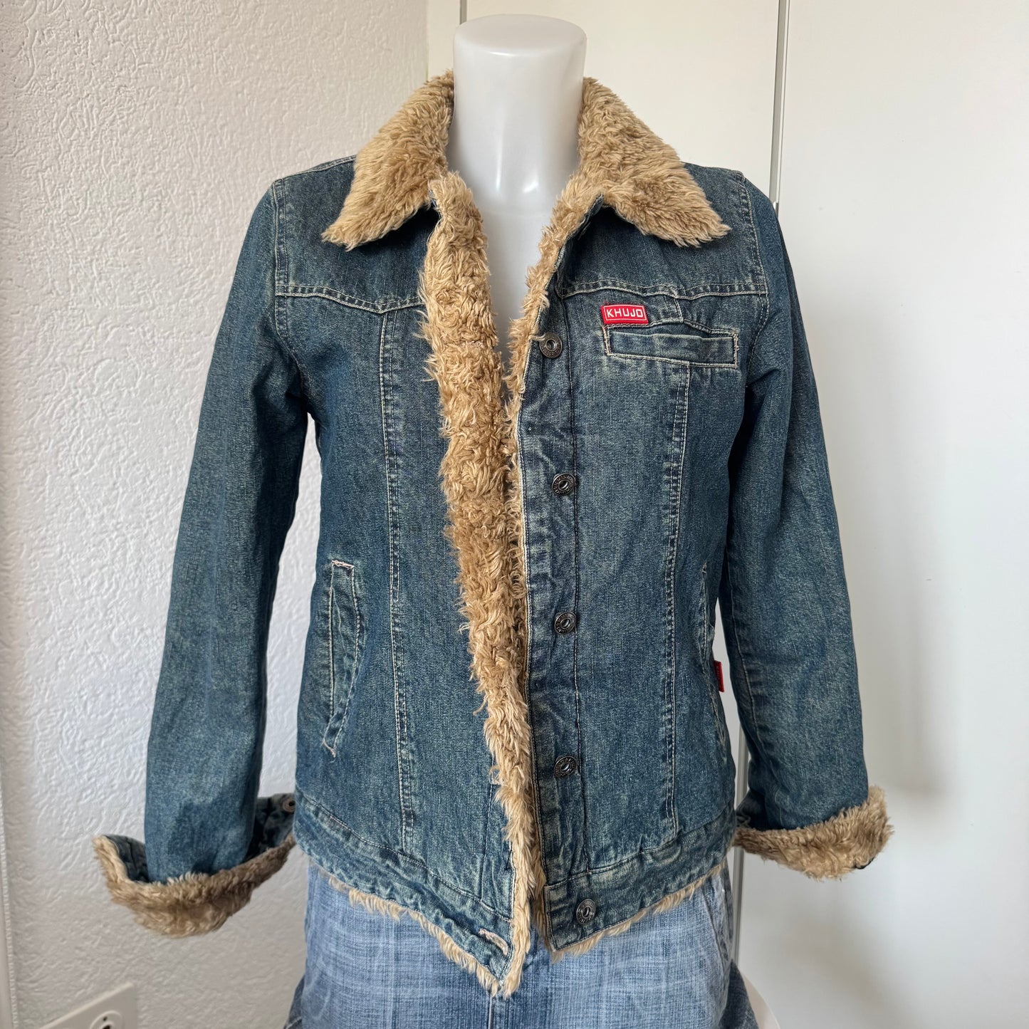 Denim Jacket with Faux Fur (S)