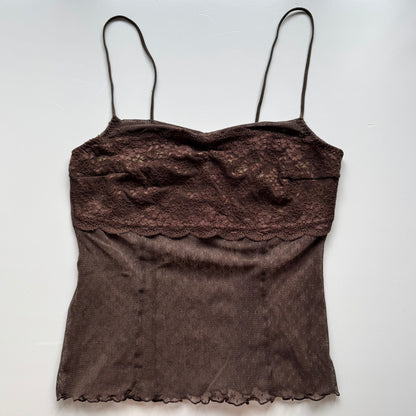 Brown lace cami top (S)
